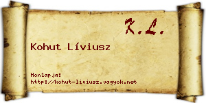 Kohut Líviusz névjegykártya